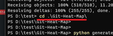 cd git heatmap