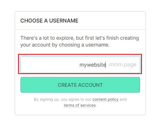 Choose a username