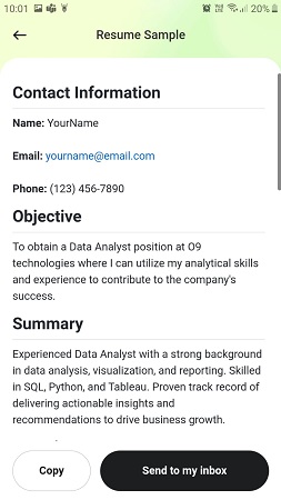 Resume sample