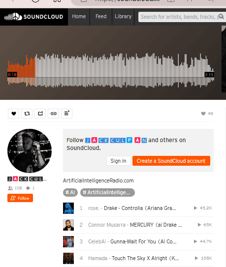 SoundCloud Artificial Intelligence Radio Playlist