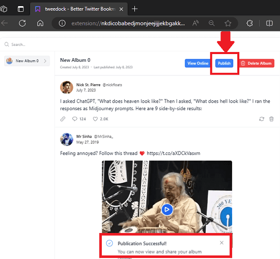 Tweetdoc Publish Album