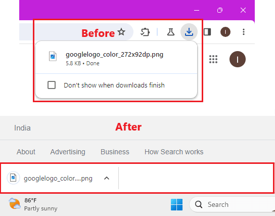 How to Restore old Download Bar at the bottom in Google Chrome