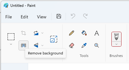 Background Removal Tool in Ms Paint
