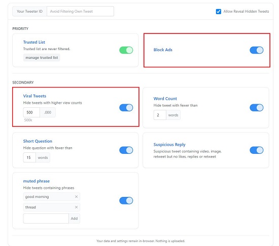 Manage Filters