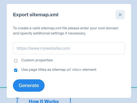 Export sitemap