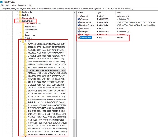 Network Profile Unique IDs