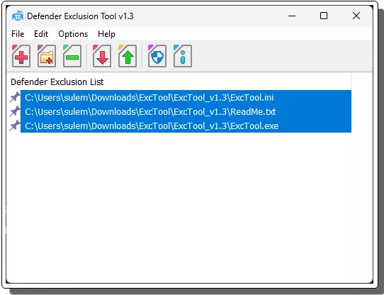 Defender Exclusion Tool Exclusion List