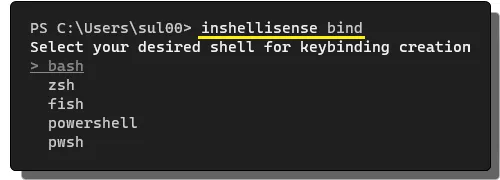 Inshellisense bind