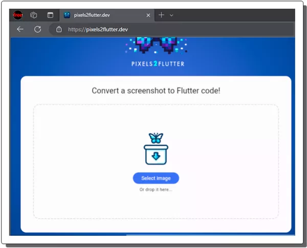 Pixels2Flutter Upload an Image