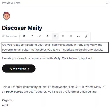 Maily Editor